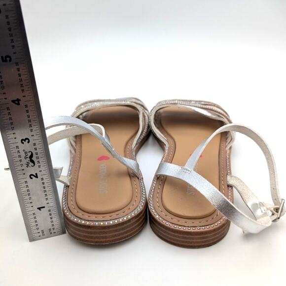 Steve Madden Playful Embellished Sandal Adjustable Girls Silver Size US3M EU34 - Picture 4 of 10